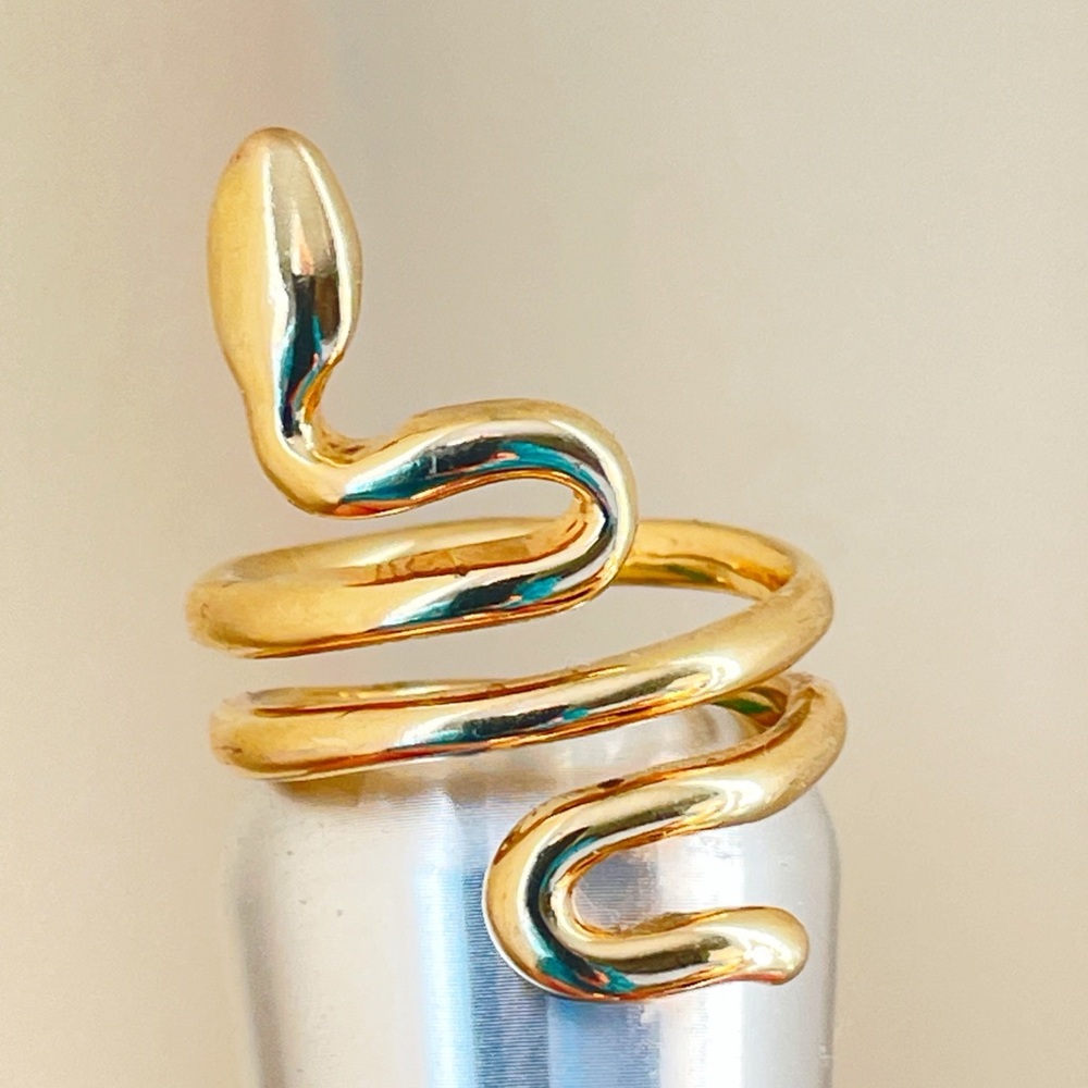 Dyadema Bronze Italy Snake Ring Size 8.5 Coiled Serpent Statement Ring